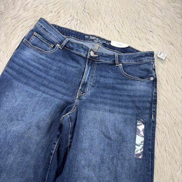 NWT Maurices Women's 18W Medium Wash High Rise Wide Leg Jeans Raw Hems - Picture 3 of 9